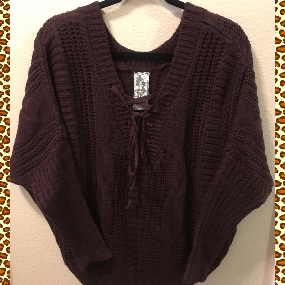 Sadie & Sage Maroon Knit Sweater NWOT